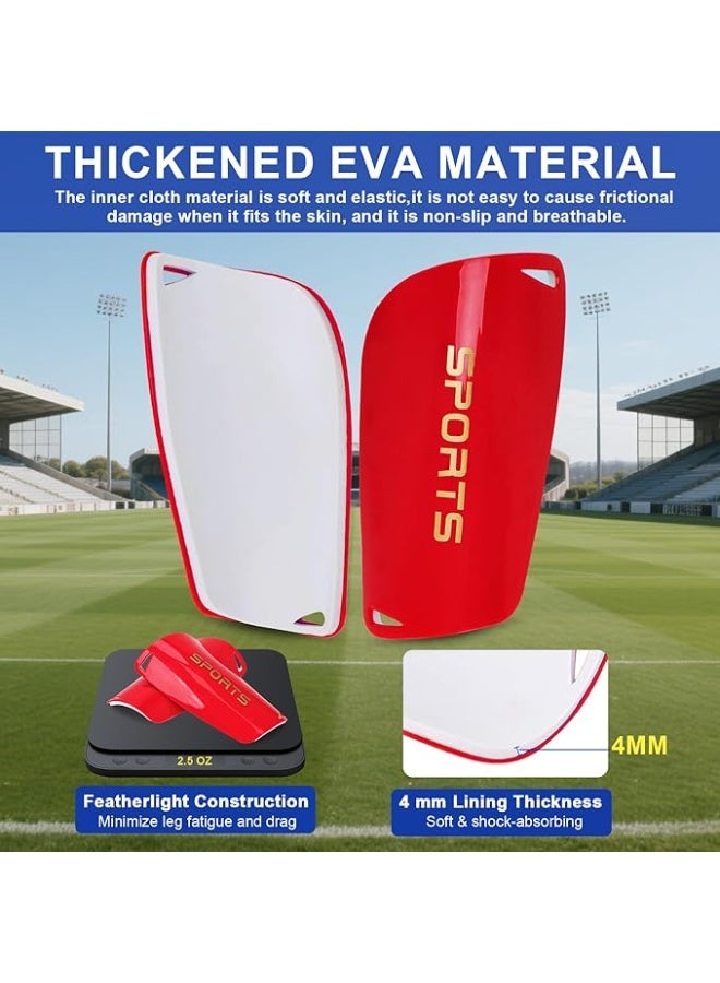Kids Soccer Shin Guards 2 Pairs Slip-in Youth Shin Pads for Boys Girls, Lightweight PP+EVA Soccer Protective Gear Fits with Shin Guard Sleeves(not Included), Toddler to Teen Sizes Multiple Colors - Image 4